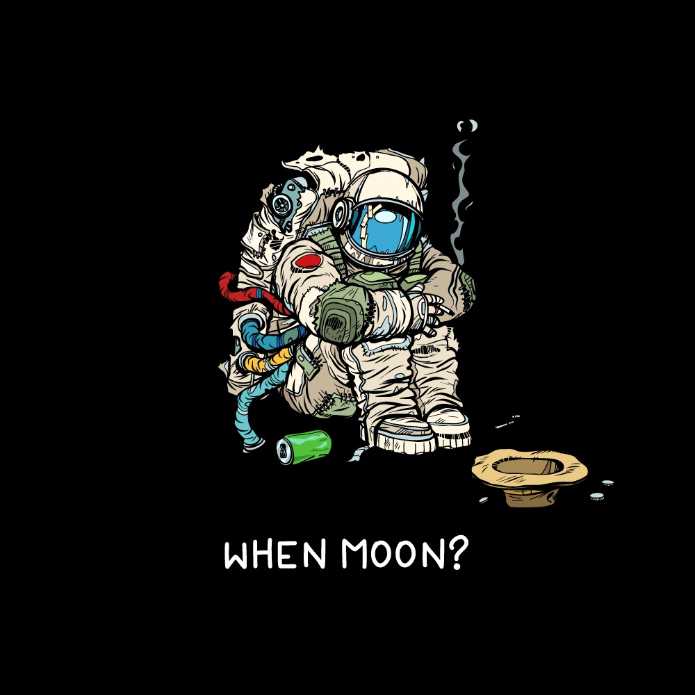 When Moon? Cryptonaut T-Shirt┃Bullish Crypto Apparel Co.