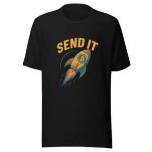 Send It Bitcoin Rocket Tee – Launch-Ready Crypto Shirt for True Degens