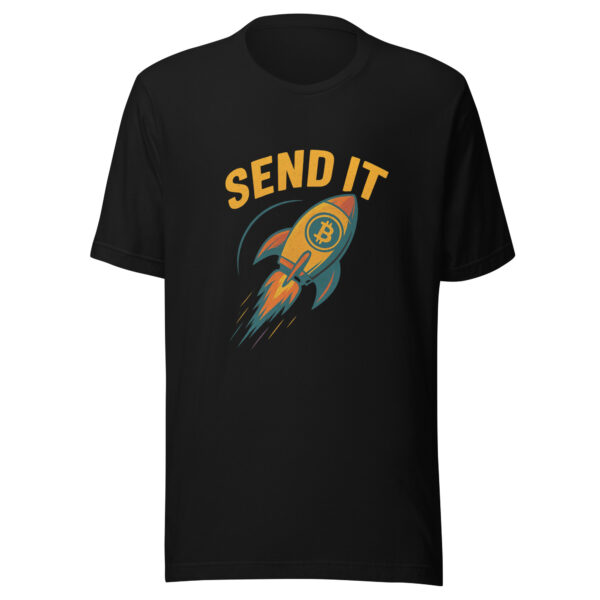 Send It Bitcoin Rocket Tee – Launch-Ready Crypto Shirt for True Degens