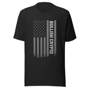 Bullish Crypto Flag Tee – Greyscale Stealth Edition
